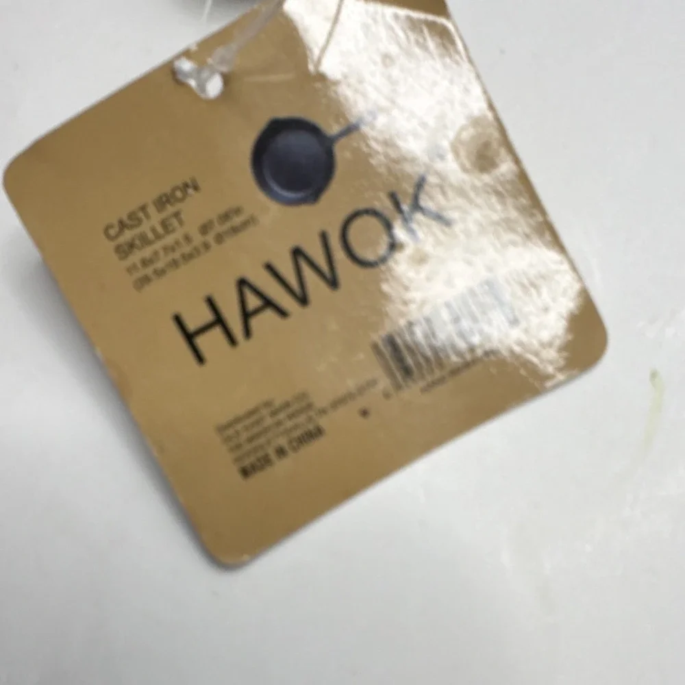 HAWOK Cast Iron 3-Piece small Frying Pan Set Black Uncoated Long Handle